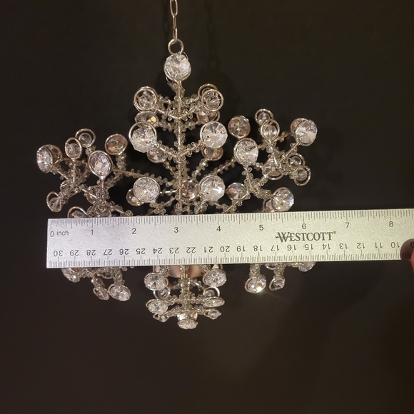 Hanging Crystal Snowflake Candle Holder Shiny Glitters - Picture 7 of 13